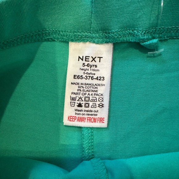 NWT - NEXT Kids Cotton Stretchy Shorts Set - Green and Orange - Size 5-6 years - Picture 2 of 3